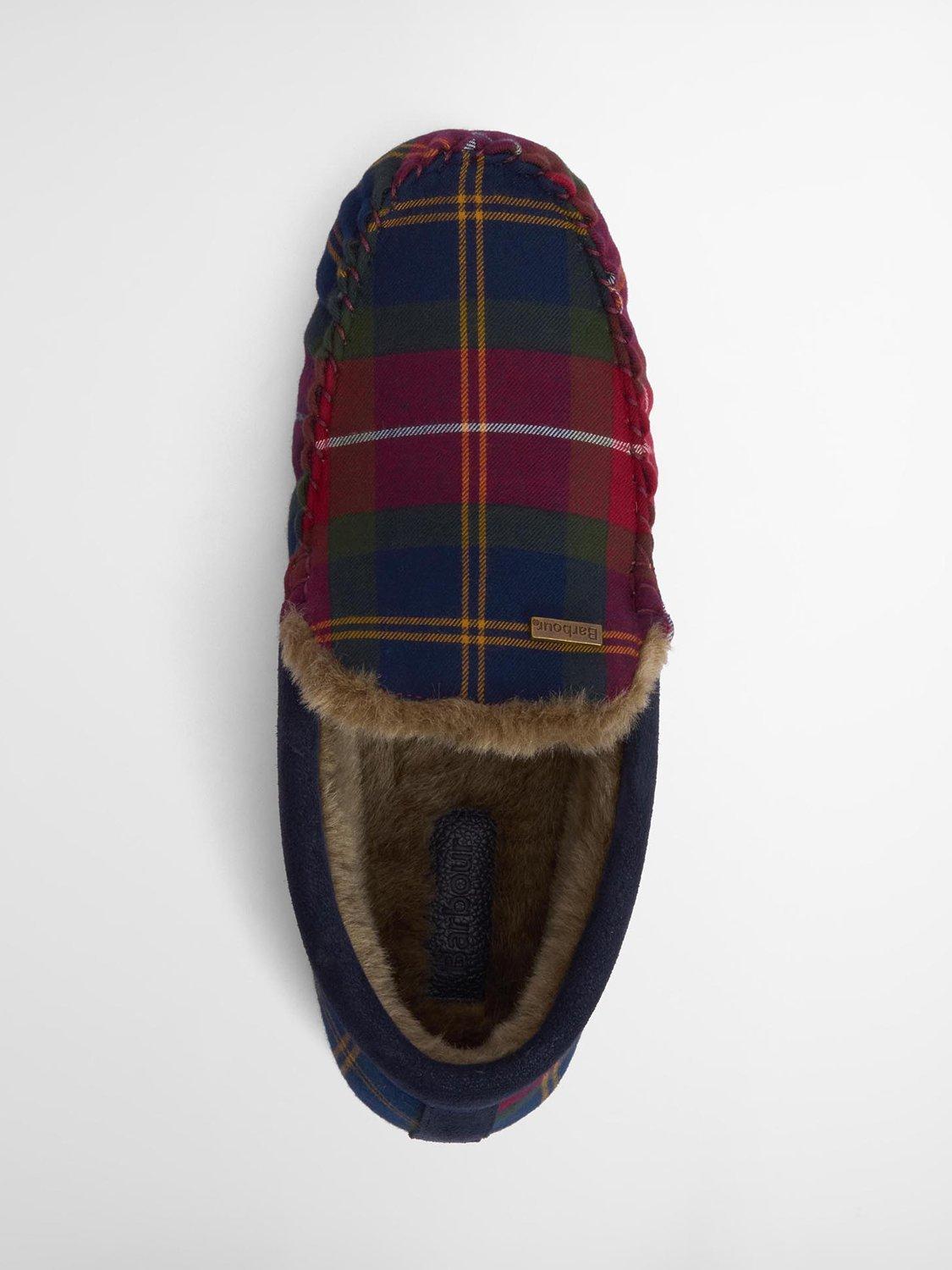 Product image 6 of 7, which shows Barbour Tartan Moccasin Slippers, Winterberry, 7
