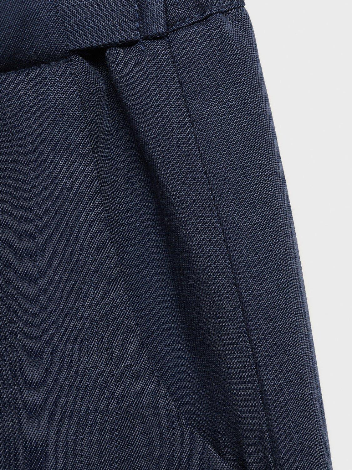Product image 4 of 5, which shows Mango Kids' Blanes Wide Leg Trousers, Navy, 11-12 years