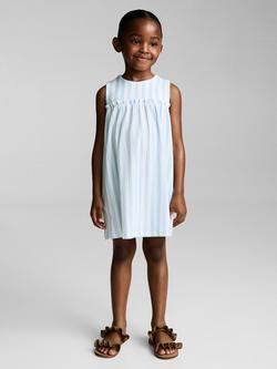Mango Kids' Stripe Summer Dress, Medium Blue, Medium Blue