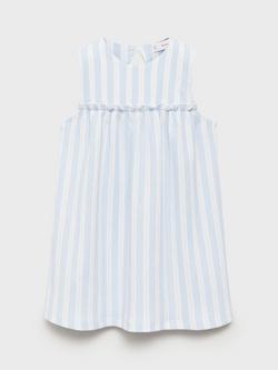 Mango Kids' Stripe Summer Dress, Medium Blue - view 2, Medium Blue