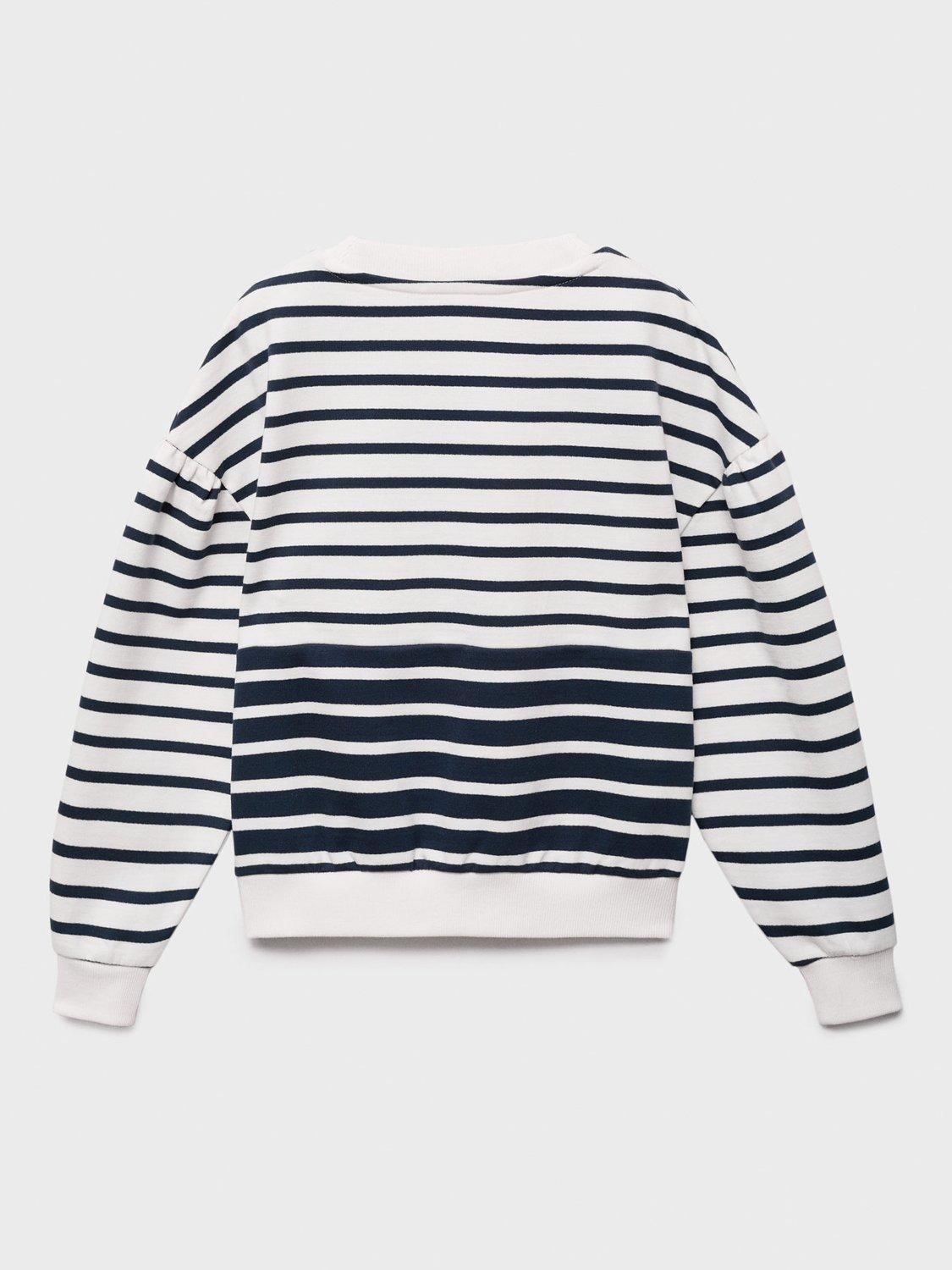 Product image 2 of 4, which shows Mango Kids' Stripe Jumper, Navy, 5-6 years