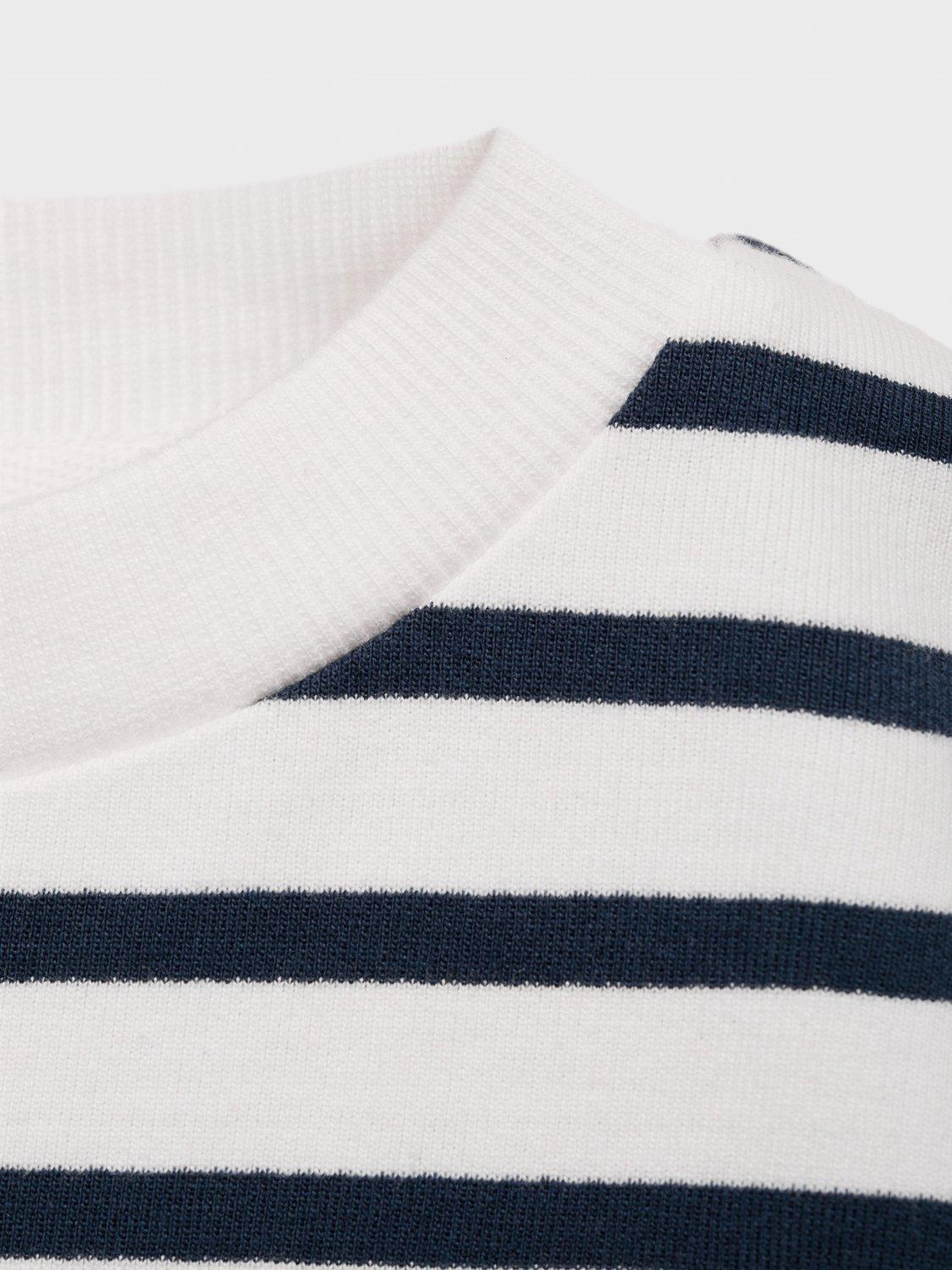 Product image 4 of 4, which shows Mango Kids' Stripe Jumper, Navy, 5-6 years