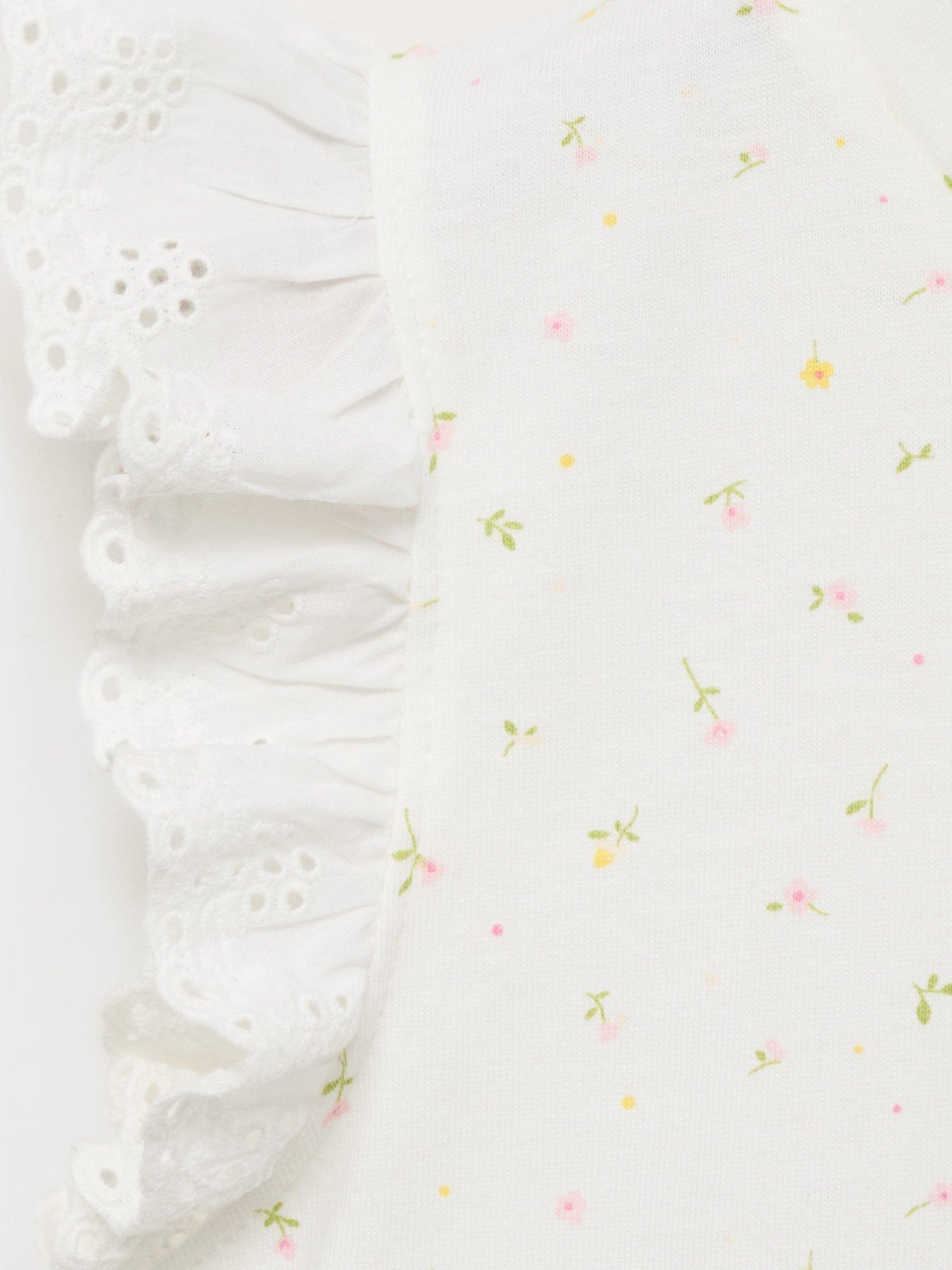 Product image 3 of 4, which shows Mango Kids' Blanca Floral Short Pyjamas, Natural White, 11-12 years