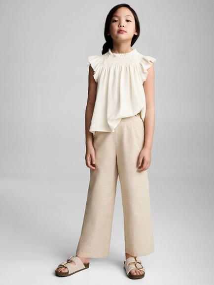 Mango Kids' Cake Shirred Top - view 2, Natural White