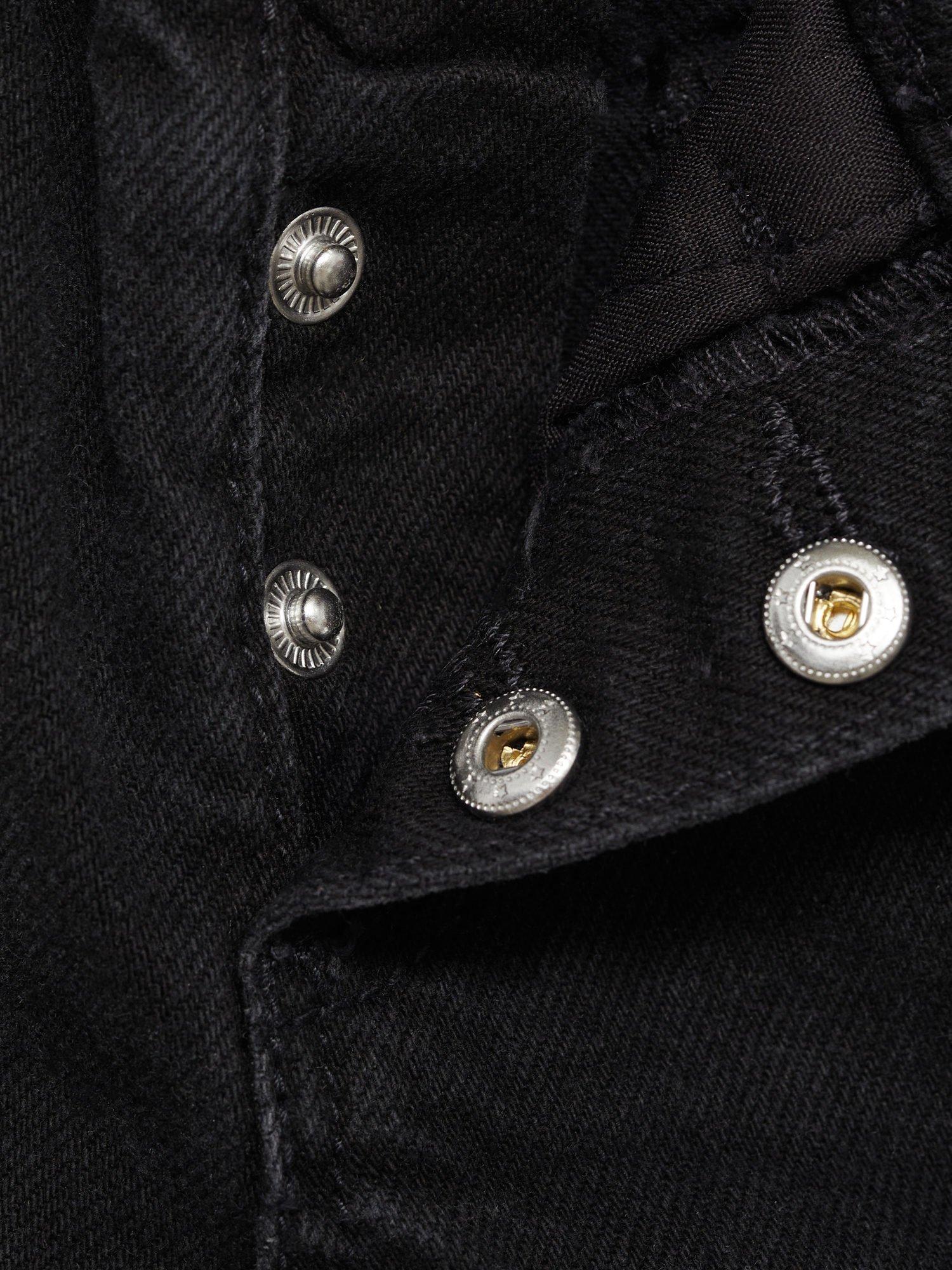 Product image 6 of 6, which shows Mango Kids' Galab Printed Ribbon Denim Shorts, Open Grey, 9-12 months