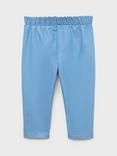 Mango Kids' Jolie Cotton Blend Elasticated Trousers, Open Blue, Open Blue