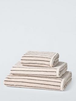 John Lewis Egyptian Cotton Stripe Towels, Cocoa
