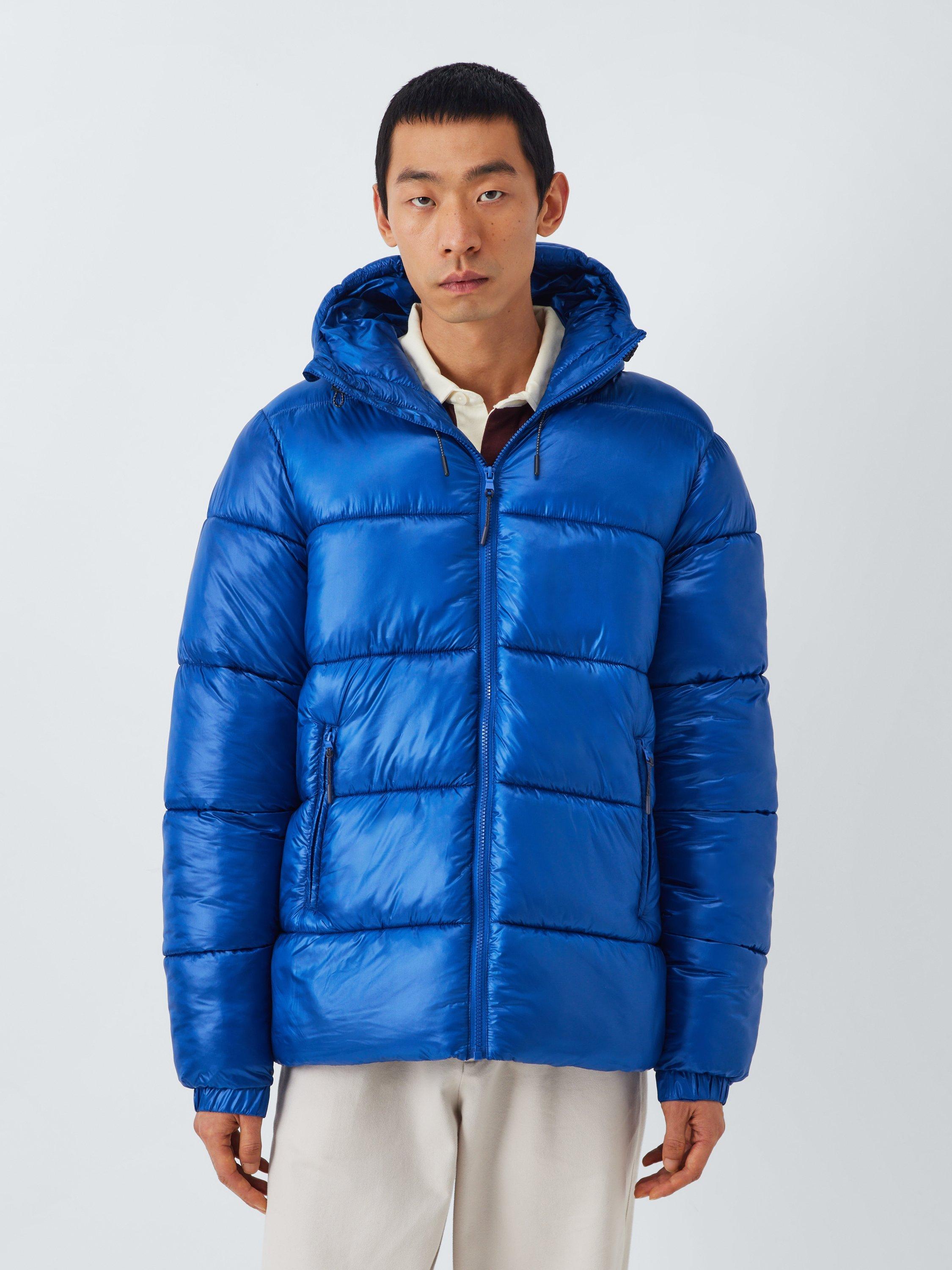 Product image 1 of 5, which shows John Lewis Ripstop Hooded Puffer Jacket, Bright Blue, S