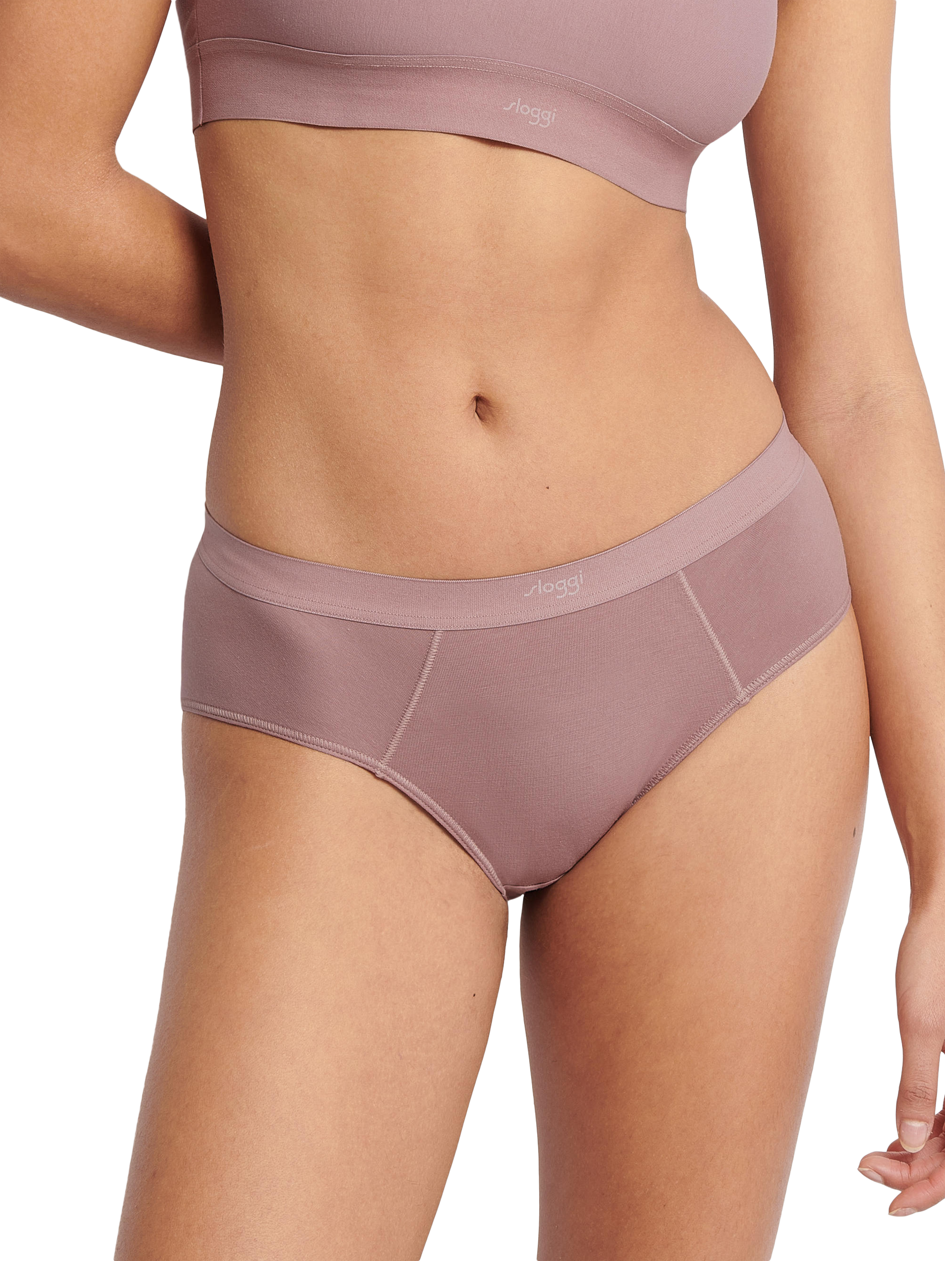 Product image 1 of 7, which shows sloggi EVER Ease Hipster Knickers, Foggy Mauve, L