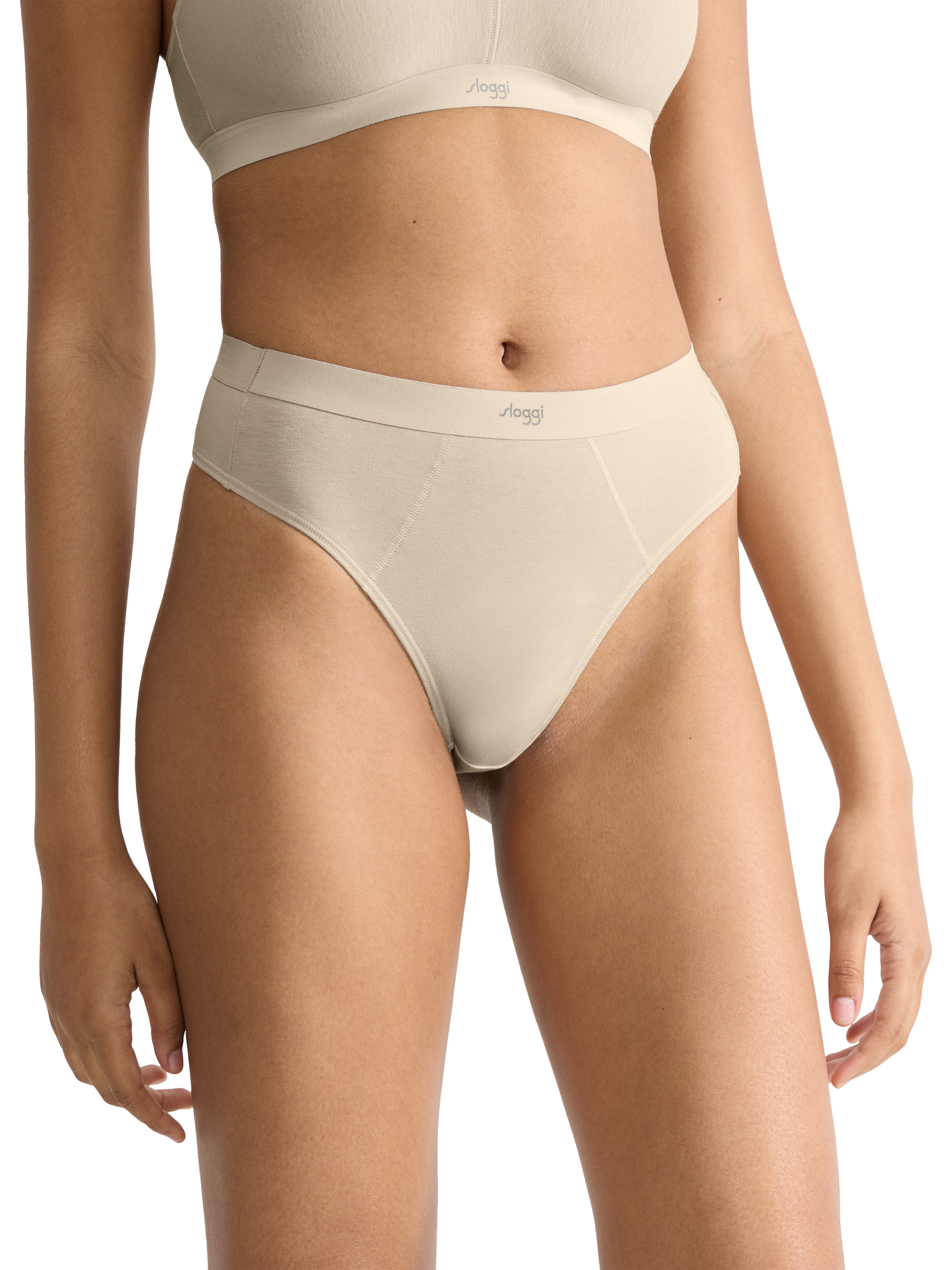 Product image 1 of 7, which shows sloggi EVER Ease Thong, Sand Beige, L