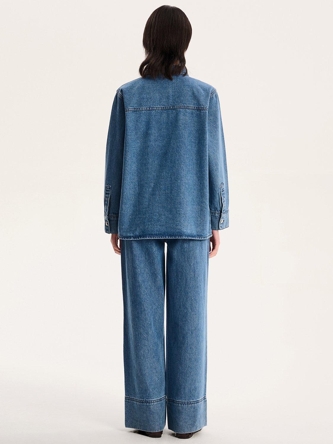 Product image 3 of 5, which shows OMNES Magnus Embroidered Floral Denim Jacket, Blue, 6