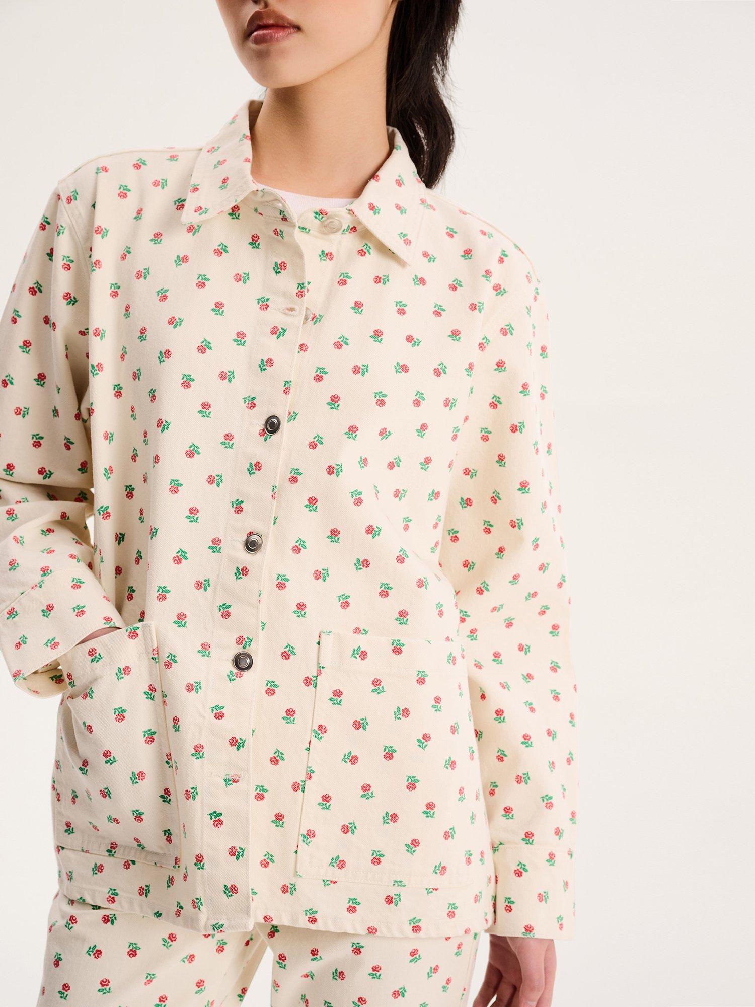 Product image 4 of 5, which shows OMNES Magnus Rose Denim Jacket, White, 6