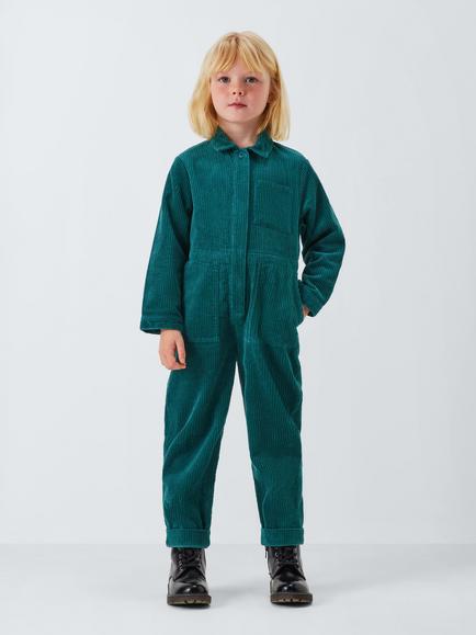 John Lewis Kids' Corduroy Boilersuit, Teal, Teal