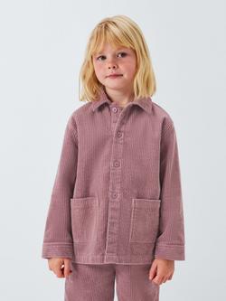 John Lewis Kids' Corduroy Shacket, Pink, Pink