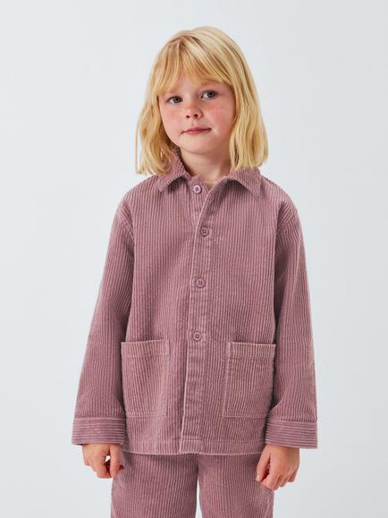 John Lewis Kids' Corduroy Shacket, Pink, Pink