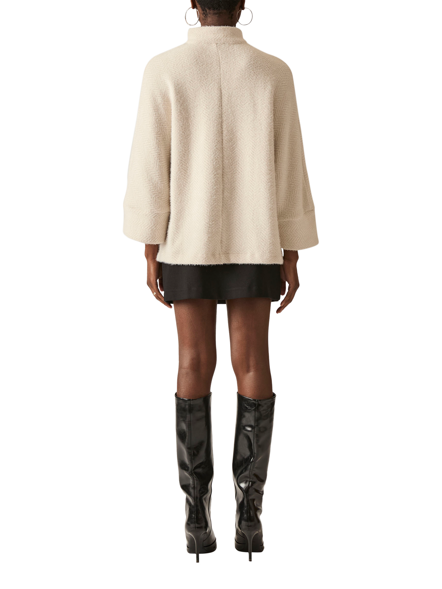 Product image 2 of 3, which shows James Lakeland Batwing Short Jacket, Cream, 8