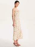 OMNES Belle Cowl Neck Floral Satin Dress, Yellow/Multi