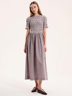 OMNES Becky Gingham Dress, Brown, Brown