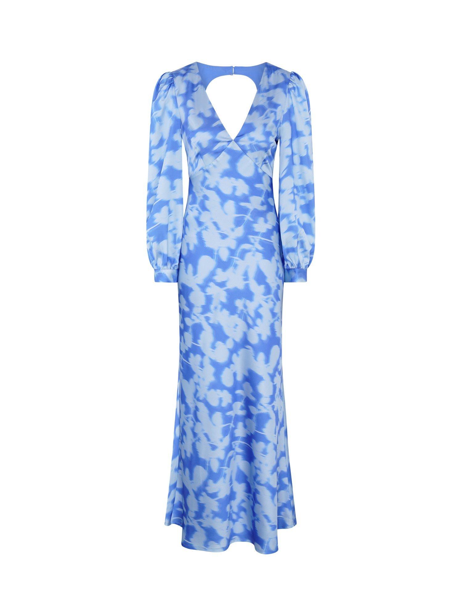 Product image 5 of 5, which shows OMNES Francoise Blurred Floral Dress, Blue, 4