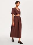 OMNES Joy Tie Front Midi Dress, Brown