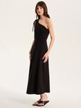 OMNES Junaya Linen Blend One Shoulder Dress, Black