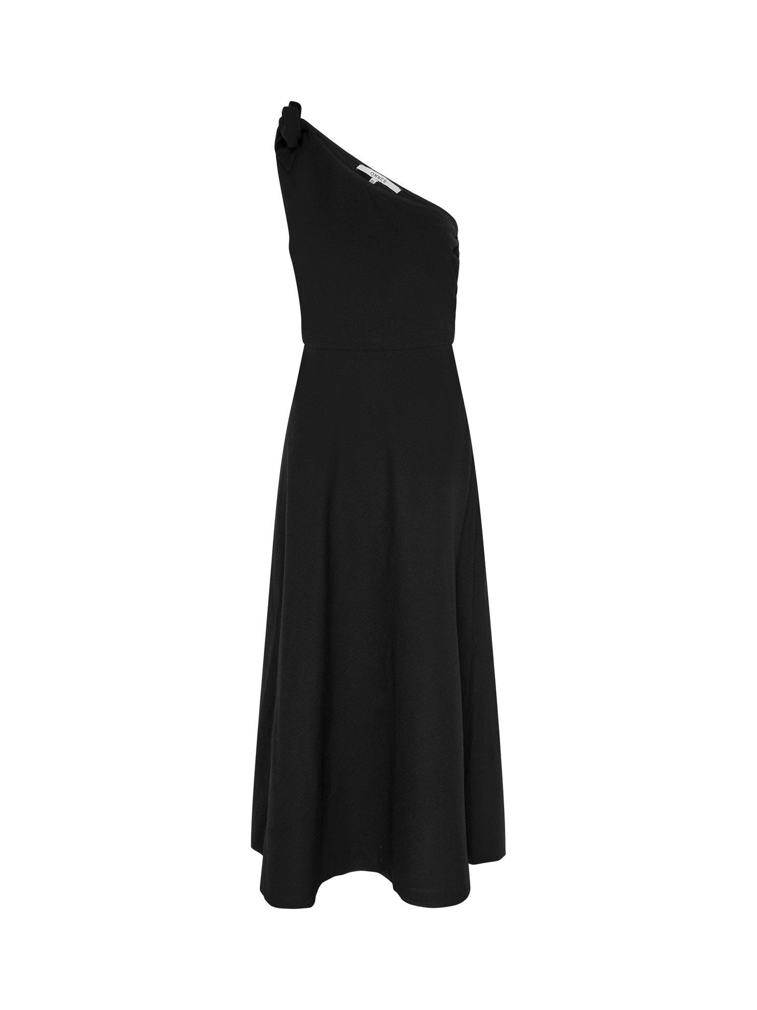 Product image 5 of 5, which shows OMNES Junaya Linen Blend One Shoulder Dress, Black, 6