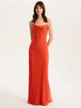 OMNES Koko Chiffon Slip Maxi Dress, Orange