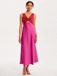 OMNES Maggy Twist Front Midi Dress, Red/Pink