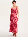 OMNES Missy Floral Ruffle Dress, Red