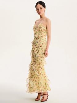 OMNES Missy Floral Ruffle Dress, Yellow/Multi - view 2, Yellow/Multi