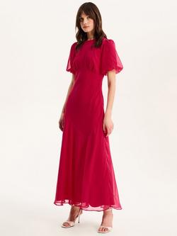 OMNES Nola Chiffon Maxi Dress, Magenta - view 2, Magenta