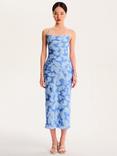 OMNES Riviera Blurred Floral Dress, Light Blue