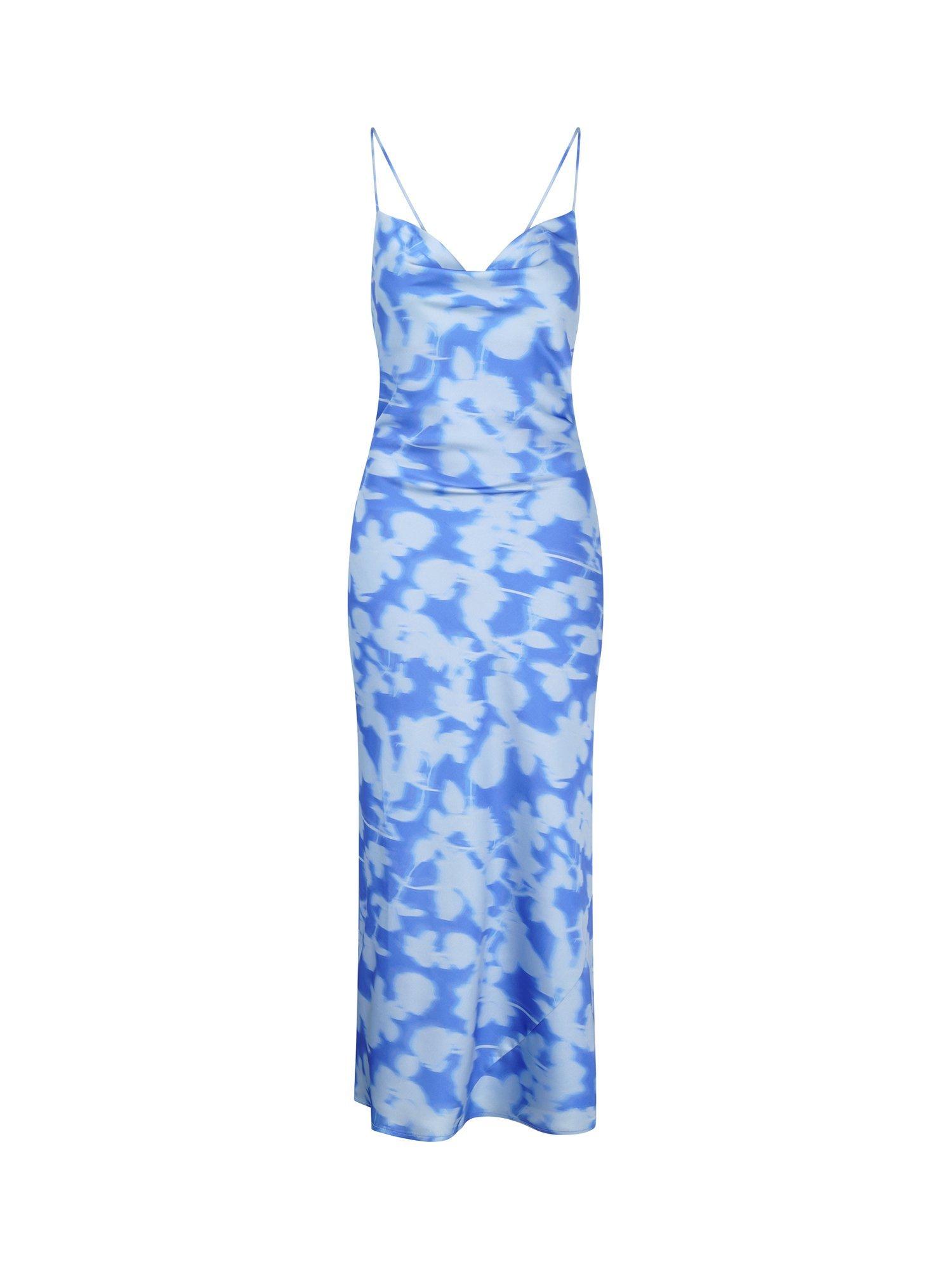 Product image 5 of 5, which shows OMNES Riviera Blurred Floral Dress, Light Blue, 4