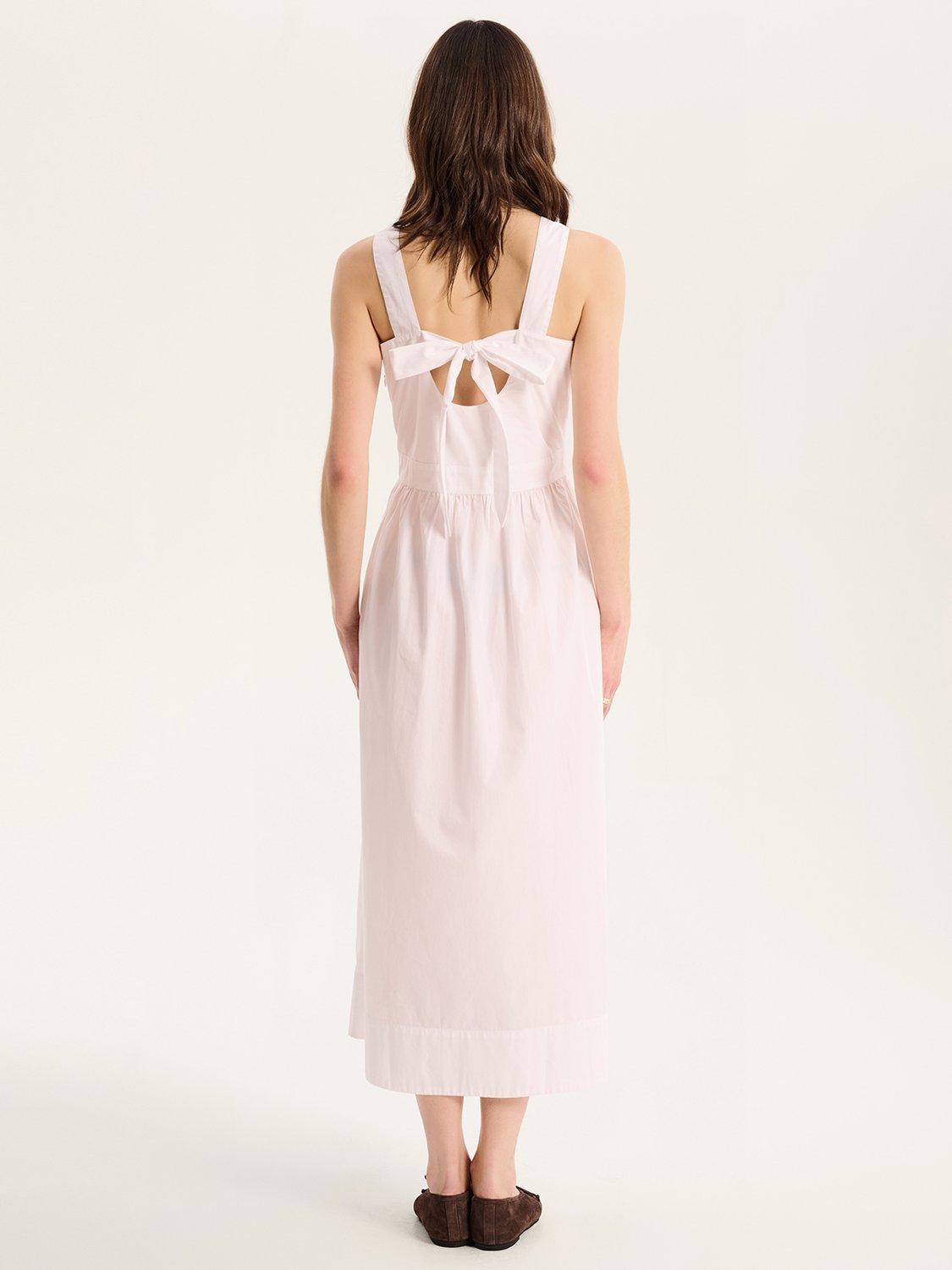 Product image 4 of 5, which shows OMNES Rosabella Rose Embroidered Lace Panel Cotton Apron Dress, White, 4