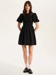 OMNES Terri Shirred Mini Dress, Black
