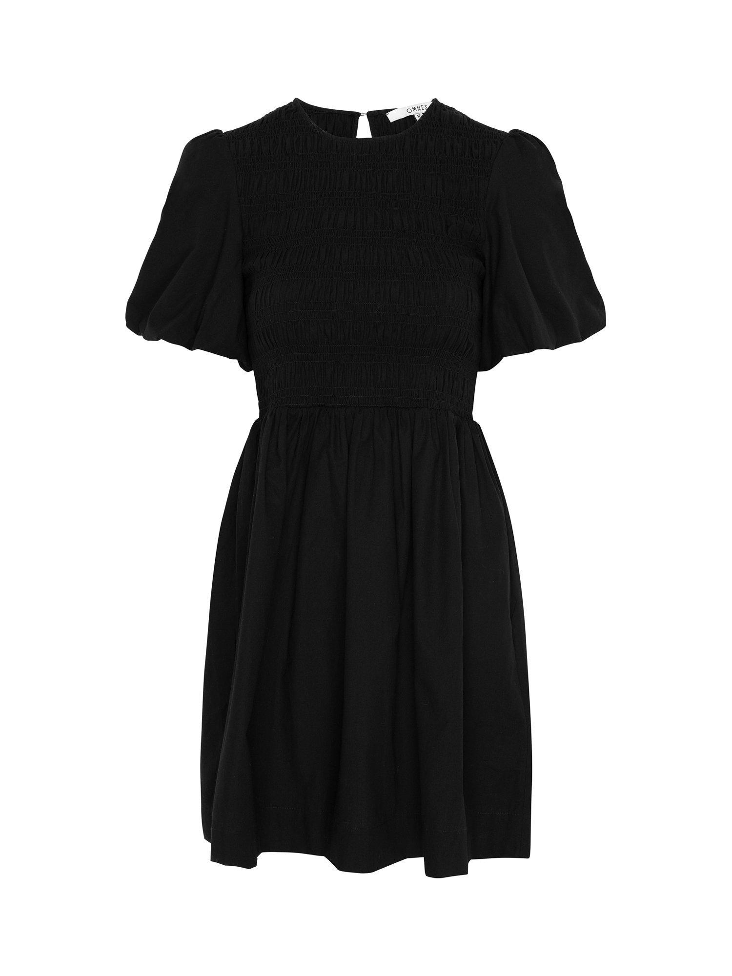 Product image 5 of 5, which shows OMNES Terri Shirred Mini Dress, Black, 6