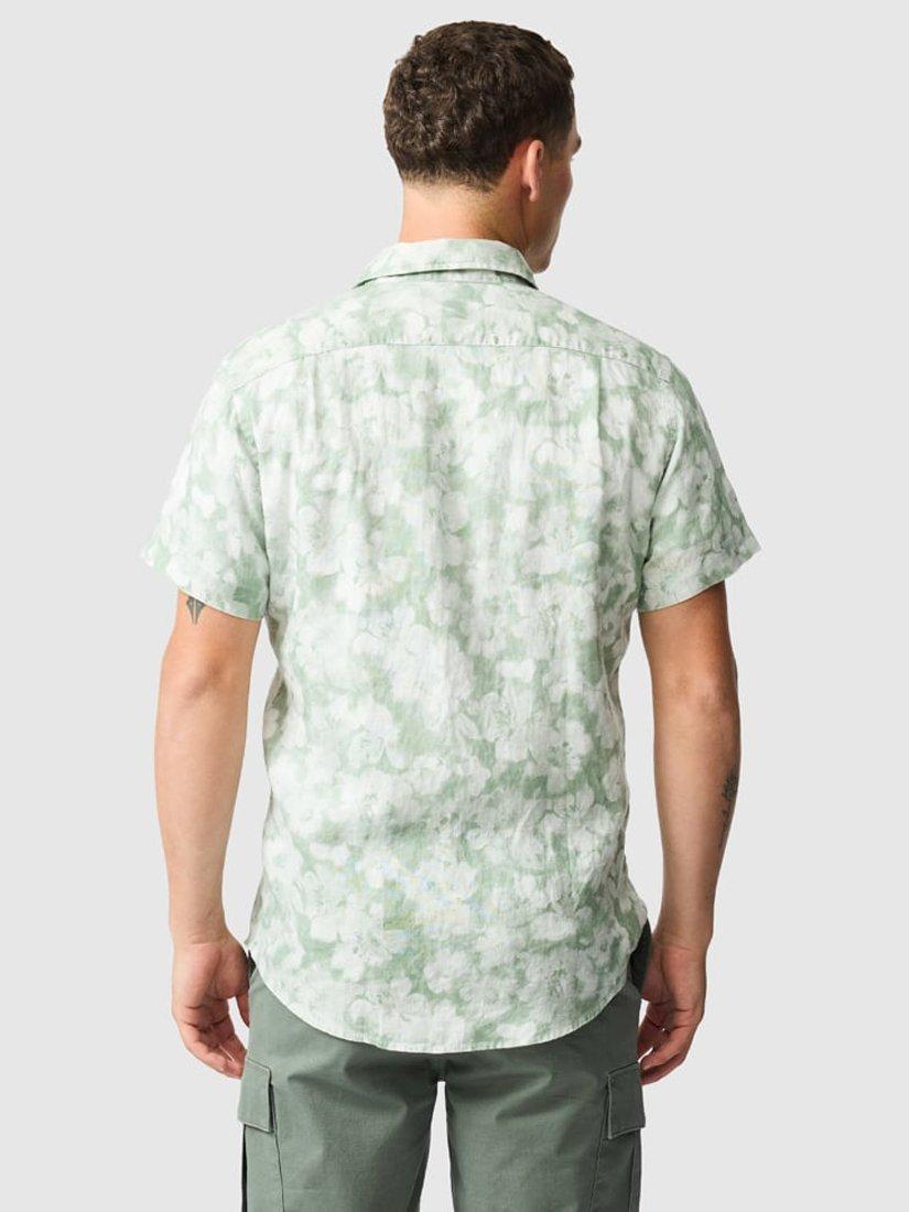 Product image 4 of 7, which shows Rodd & Gunn Springflat Floral Linen Slim Fit Short Sleeve Shirt, Pistachio, XL