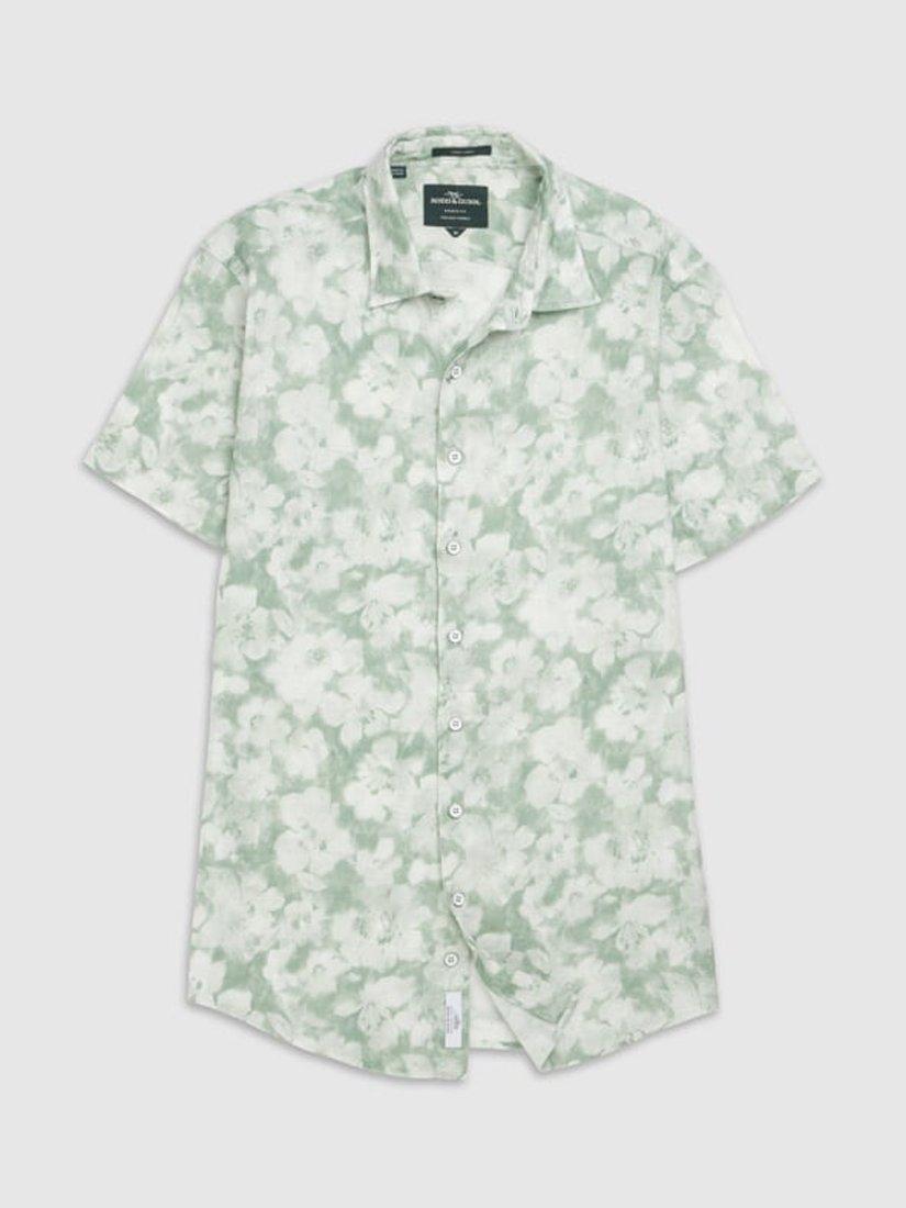 Product image 5 of 7, which shows Rodd & Gunn Springflat Floral Linen Slim Fit Short Sleeve Shirt, Pistachio, XL