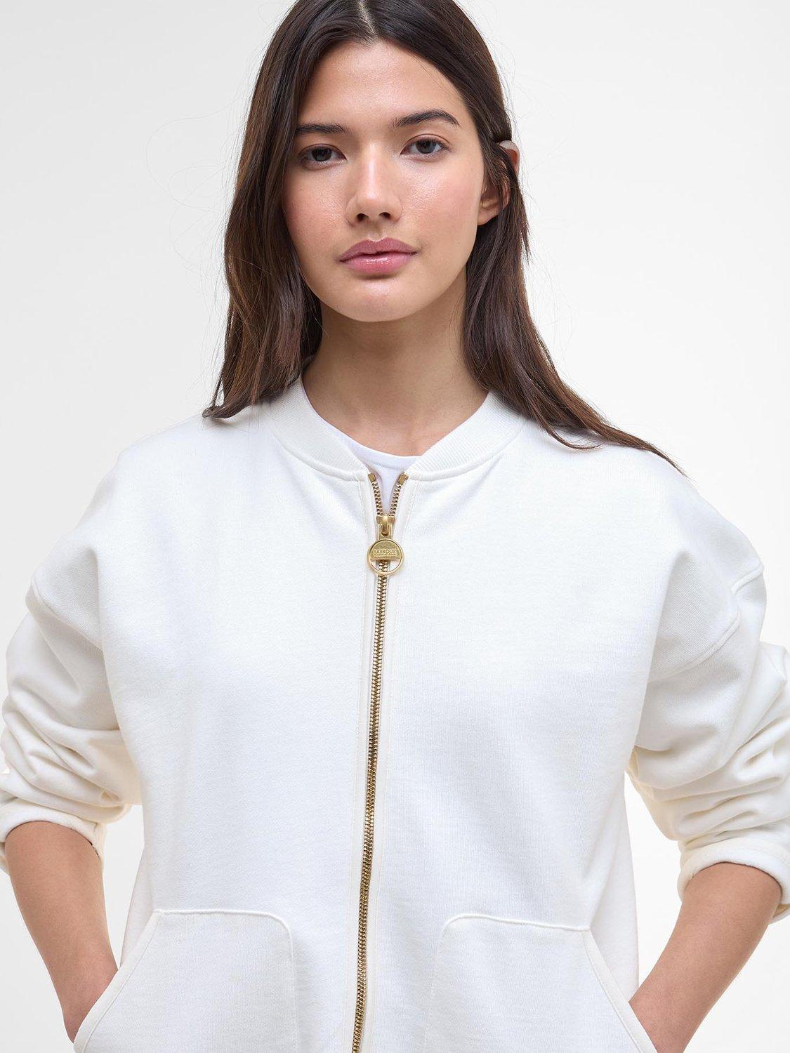 Product image 5 of 6, which shows Barbour International Clara Bomber Jacket, Neutral, 8