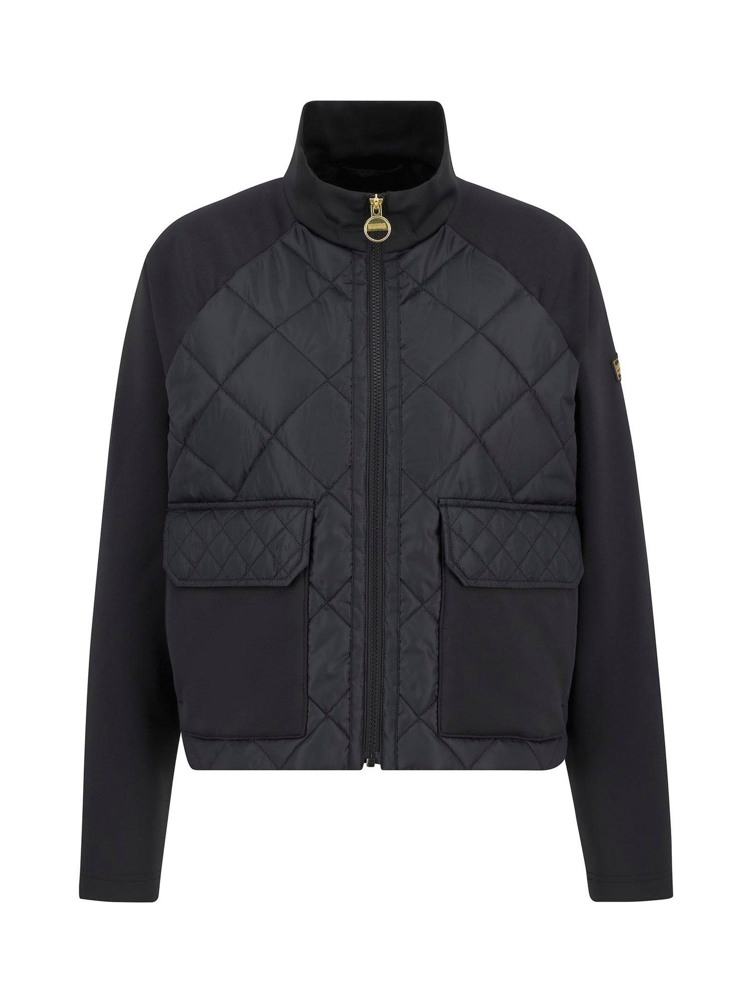 Product image 4 of 7, which shows Barbour International Ebony Quilted Sweatshirt, Black, 8