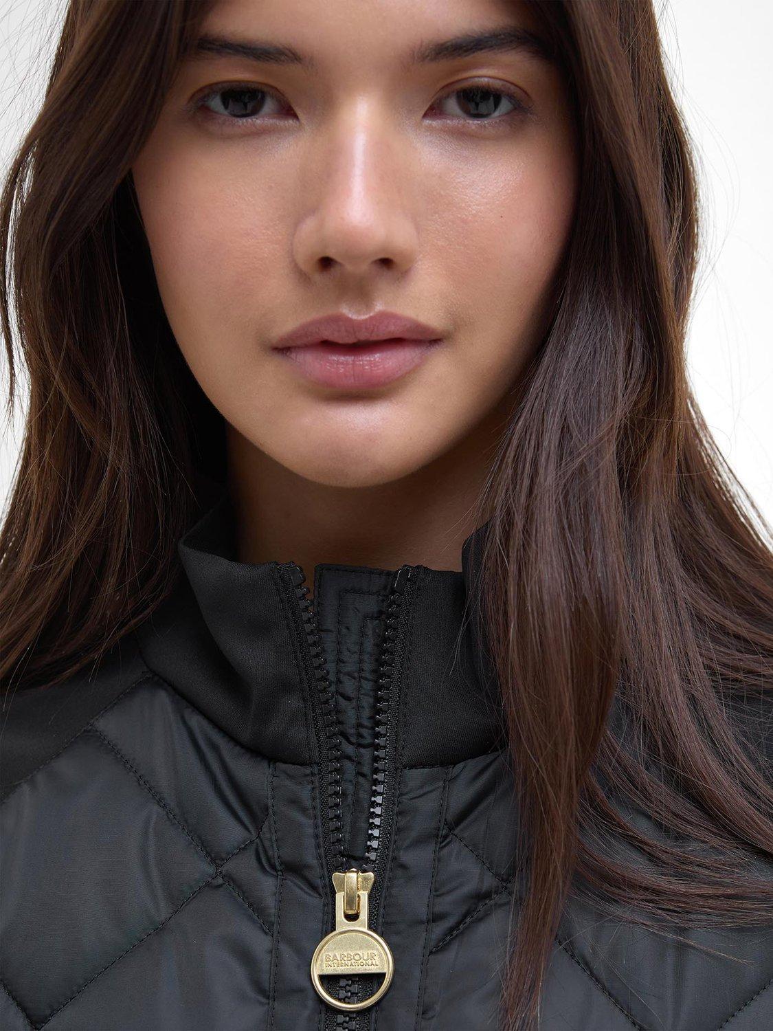 Product image 5 of 7, which shows Barbour International Ebony Quilted Sweatshirt, Black, 8