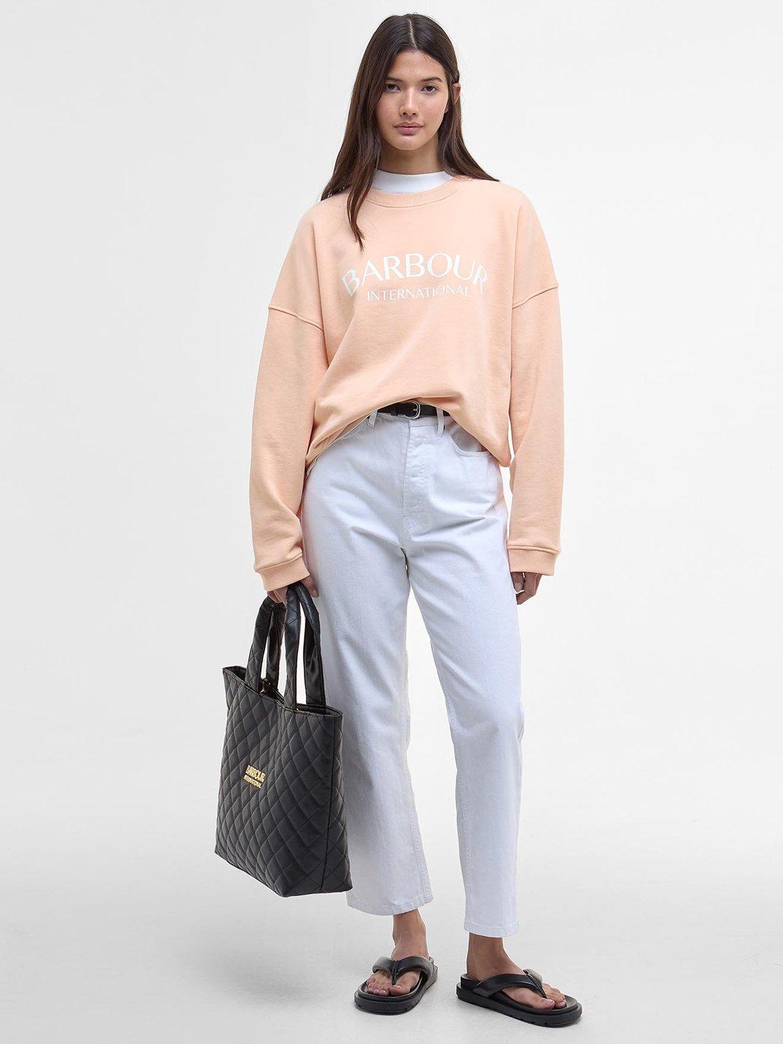 Product image 3 of 7, which shows Barbour International Cali Logo Sweatshirt, Peach Parfait, 8