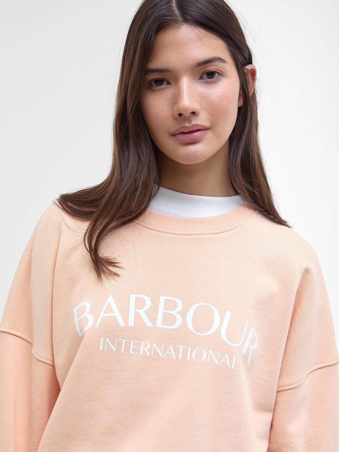 Product image 5 of 7, which shows Barbour International Cali Logo Sweatshirt, Peach Parfait, 8