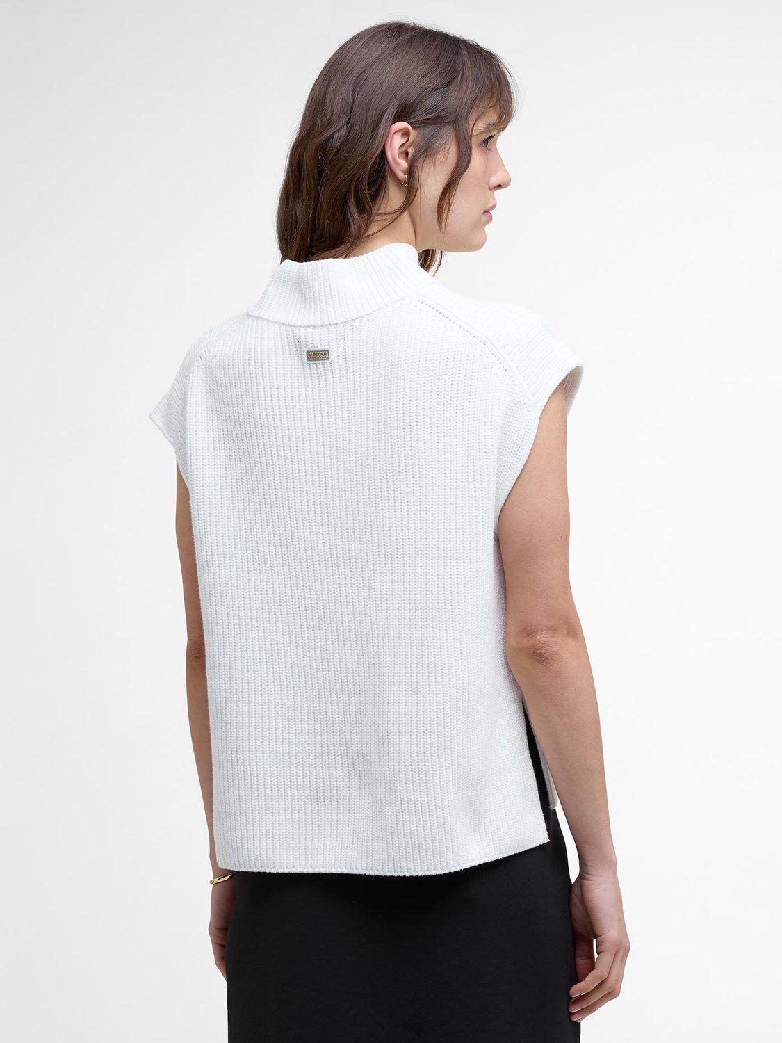 Product image 2 of 7, which shows Barbour International Clara Sleeveless Jumper, White, 8