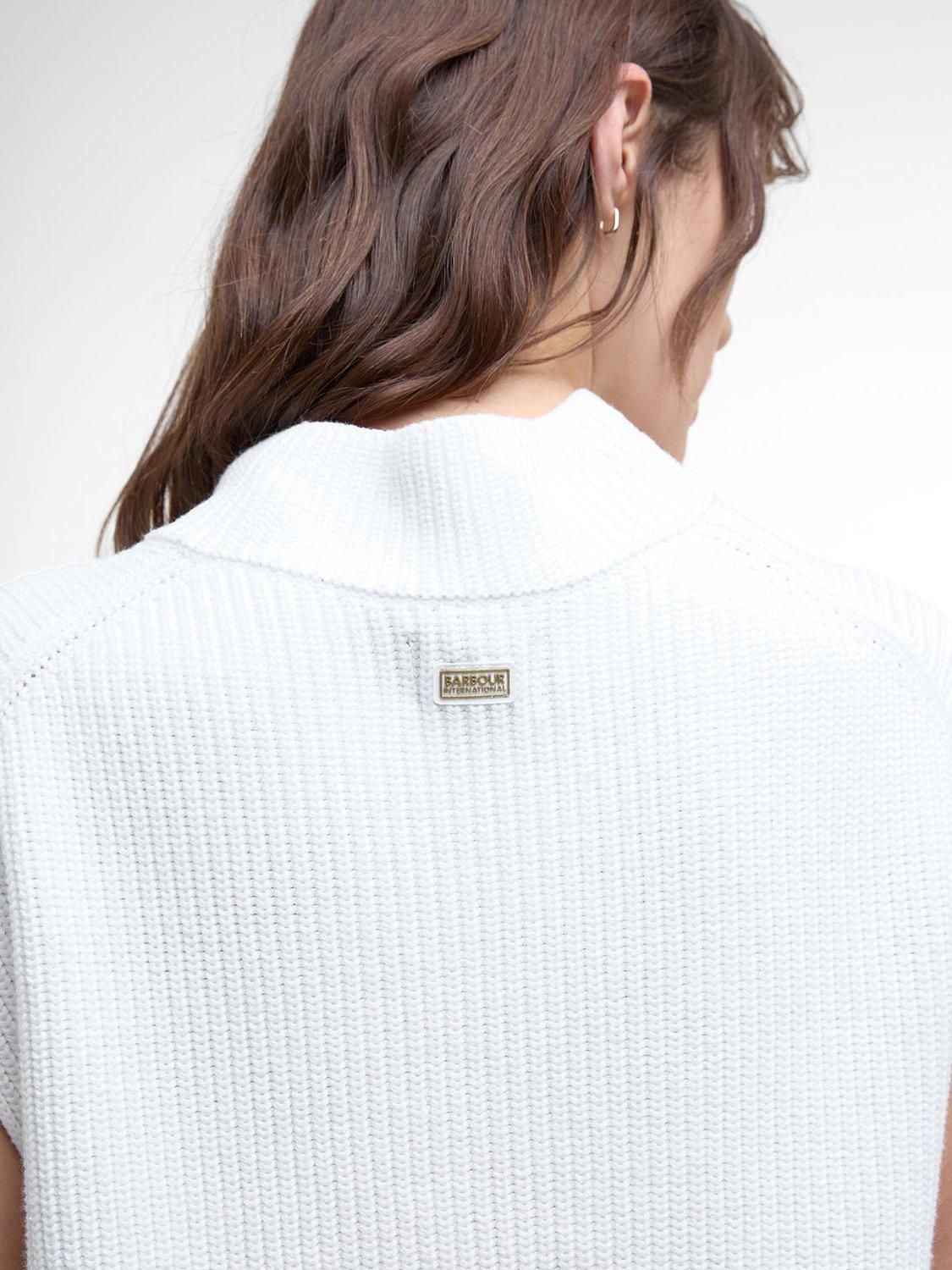 Product image 7 of 7, which shows Barbour International Clara Sleeveless Jumper, White, 8