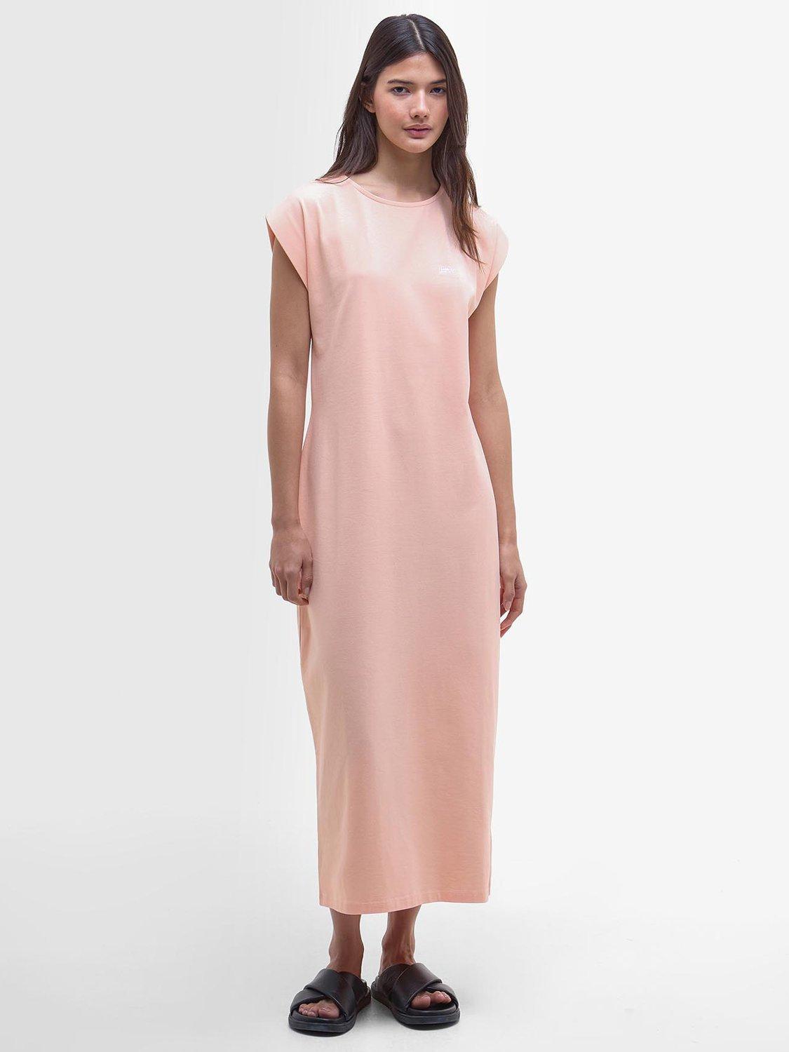 Product image 1 of 7, which shows Barbour International Natalia Maxi Dress, Peach Parfait, 8
