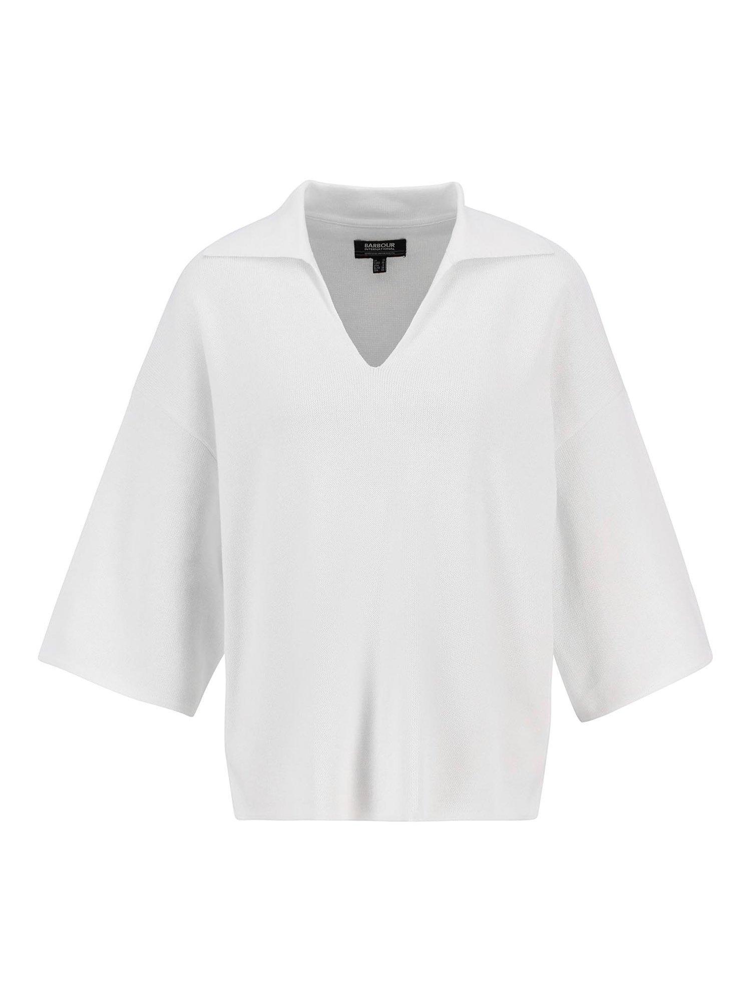 Product image 4 of 6, which shows Barbour International Natalia Knit T-Shirt, Cloud, 8