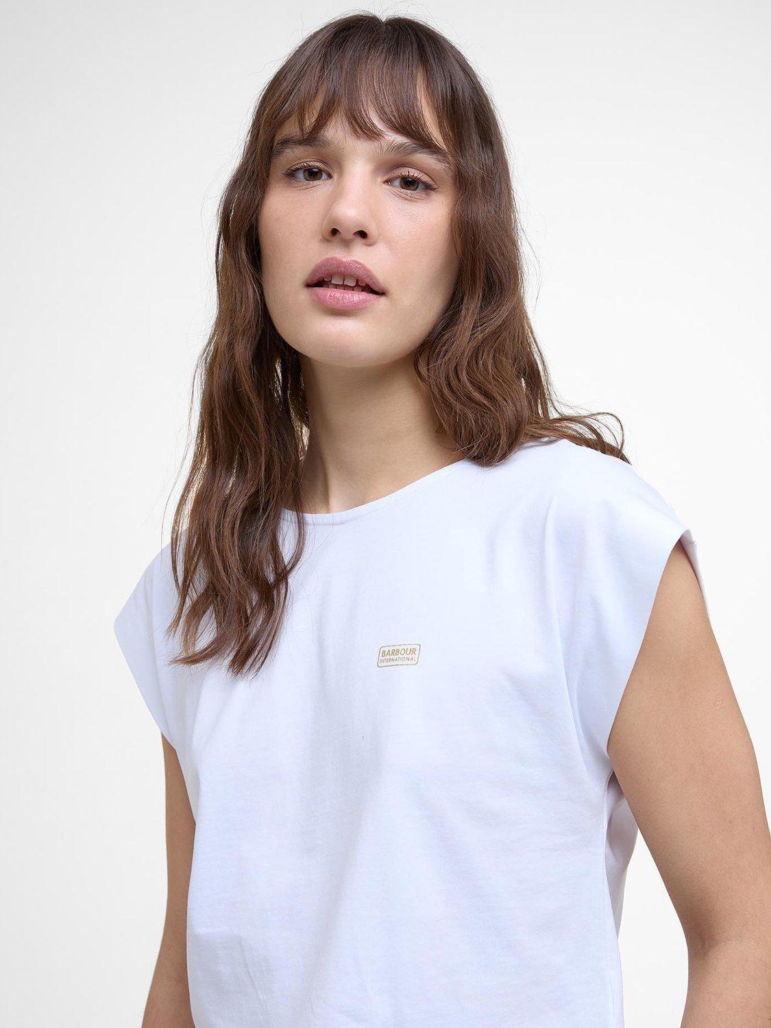 Product image 5 of 7, which shows Barbour International Natalia Relaxed Fit Top, White, 8