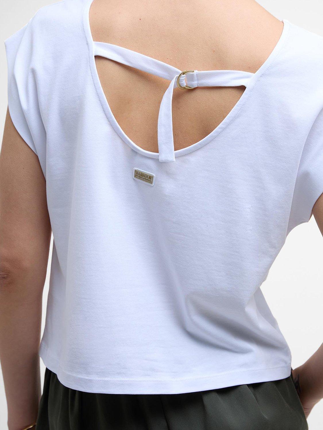 Product image 7 of 7, which shows Barbour International Natalia Relaxed Fit Top, White, 8