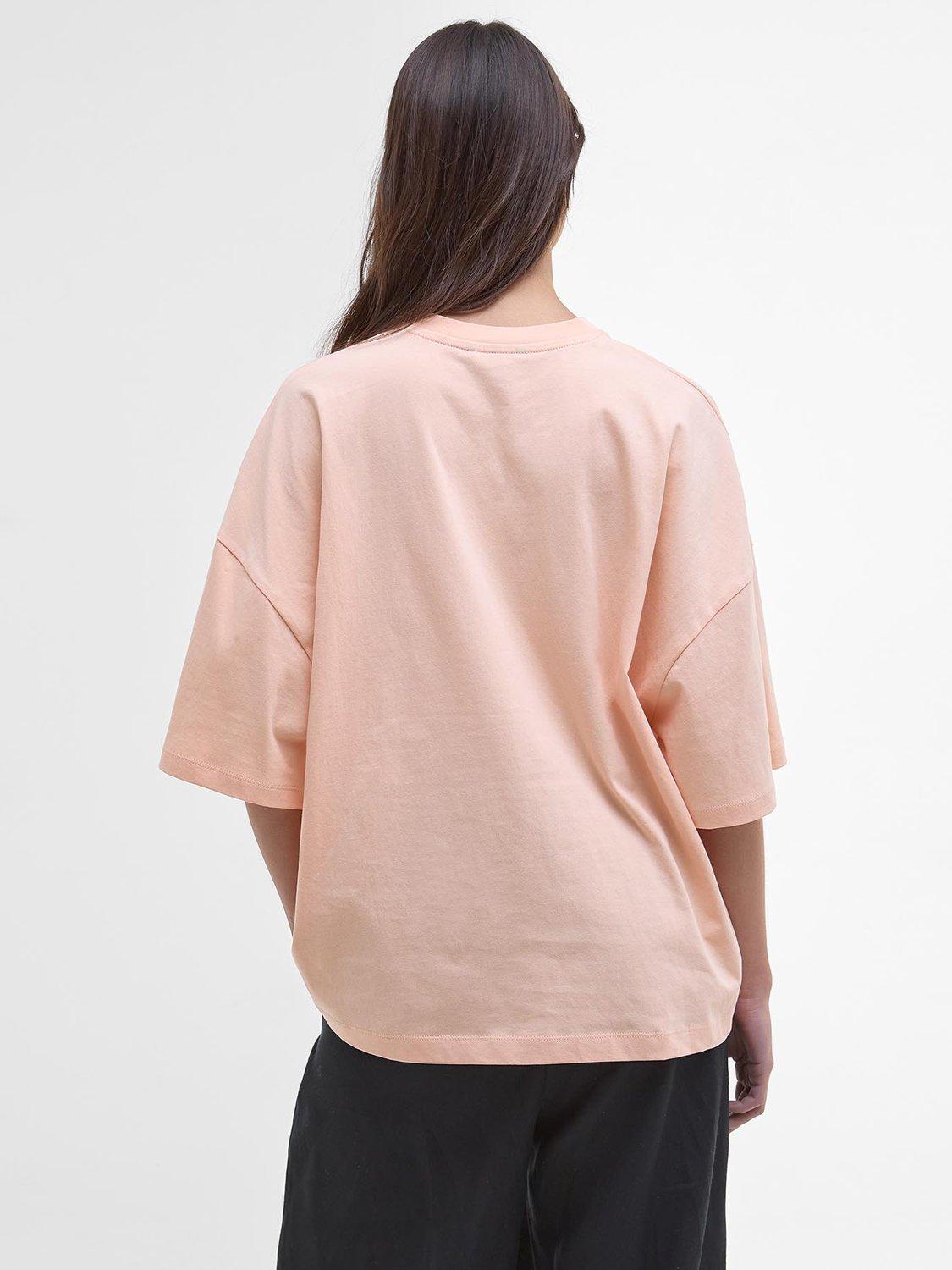 Product image 2 of 6, which shows Barbour International Palma Logo T-Shirt, Peach Parfait, 8